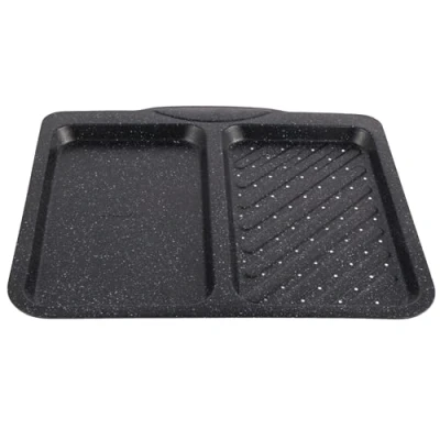 Abbildung von Salter BW12808EU7 Megastone 40 cm Split Baking Tray Non Stick Oven with 2 Compartments for Multipurpose Cooking, Durable Carbon Steel Ovenware, Easy to Clean, Safe Up 220C, PFOA Free