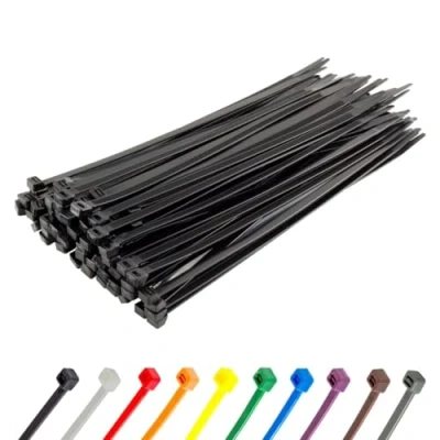 Abbildung von Gocableties Kabelbinder 100 Stück Schwarz, 370 mm x 7,6 mit 54,4 kg Zugfestigkeit, Zugfestigkeit kg, extra starkes, UV Beständig Set