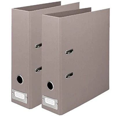 Abbildung von Rössler Papier 1317452498 2 S.O.H.O Ordner DIN A4, Stück, mit Hebelmechanik und Einsteckschild, Rückenbreite 80 mm, Taupe, 285 x 85 320 mm