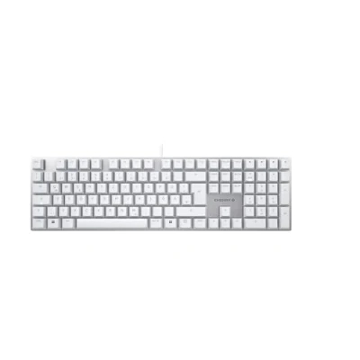 Abbildung von CHERRY KC 200 MX, Mechanische Office Tastatur mit Eloxierter Metallplatte, Deutsches Layout (QWERTZ), Kabelgebunden, MX2A SILENT RED Switches, Weiß/Silber