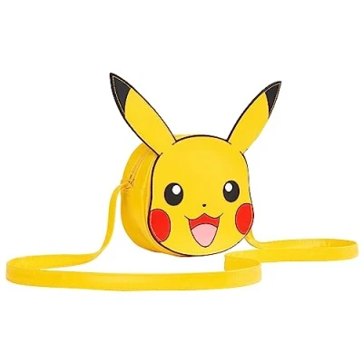 Abbildung von Pokemon Crossbody Umhängetasche für Kinder Brusttasche mit langem Gurt und 3D Pikachu Design Bag Schultertasche klein Mädchen Teenager Reisen oder Geschenk