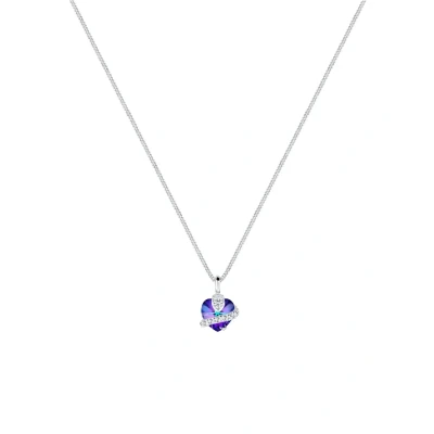 Abbildung von Elli Heart Crystal Halskette, Damen, Größe: 45, Silber/violett