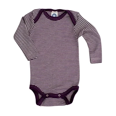 Abbildung von Cosilana, Baby Body Langarm, 70% Wolle, 30% Seide (Pflaume/Natur, 50 56)