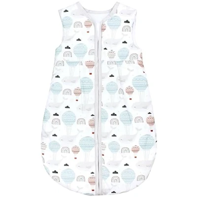 Abbildung von TupTam Ganzjahresschlafsack 2.5 TOG wattiert ärmellos Baby Schlafsack OEKO TEX, Farbe: Wal mit Heißluftballon, Größe: 68 74