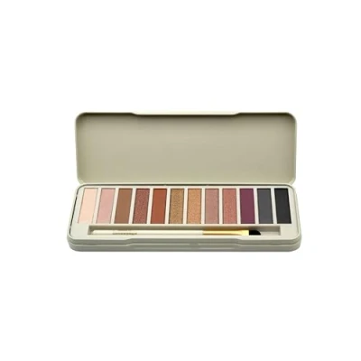 Abbildung von bonvoyage Essentials Naked Eyes, Lidschattenpalette mit Pinsel, 12 Lidschatten Cremigen, Verblendbaren Farben, Glitzernde und Matte Nude Töne Dunkle Nuancen für das Perfekte Smokey Eye
