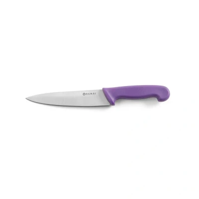 Abbildung von HENDI Kochmesser 38,5 cm Klingenlänge: 24 Edelstahl rostfrei Stärke: 2,5 PP Griff violett Profi, Gastro Küchenmesser kaufen