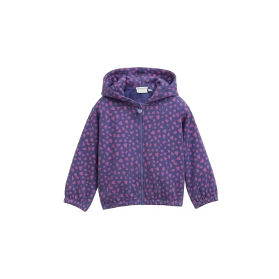 Abbildung von TOM Tailor MIT Alloverprint Kapuzenpullover für Kinder, Größe: 116/122, Dark blue pink heart