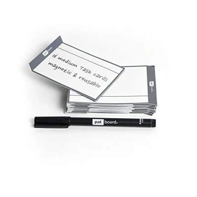 Abbildung von PATboard Scrum Board und Kanban Tafel TASKcards 16 Magnetische Haftnotizen Grau