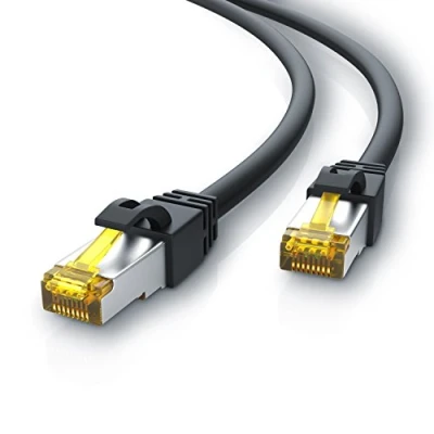 Abbildung von CSL 1m CAT 7 Netzwerkkabel Lan Kabel für 10 Gigabit High Speed Internetkabel, Hochgeschwindigkeits Ethernet Kabel, S FTP PIMF, Gbps Cat.7 RJ45 Switch Router Modem PC 1 Meter Schwarz