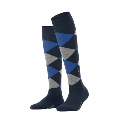 Abbildung von Burlington Damen Kniestrümpfe Marylebone W KH Wolle lang gemustert 1 Paar, Blau (Marine 6120) neu umweltfreundlich, 36 41