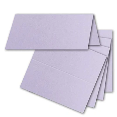 Abbildung von FarbenFroh by GUSTAV NEUSER 50x Tischkarten in Lila 4,5 x 10 cm blanko Doppel Karten als Platzkarten und Namenskarten für Hochzeit Feste