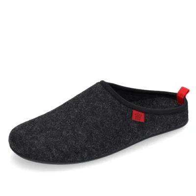Abbildung von Andres Machado Dynamic Unisex Hausschuh aus Naturwolle und Feinfilz mit anatomischer Sohle Made in Spain .EU 37 bis 47, Schwarz, 41 EU