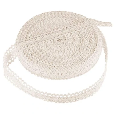 Abbildung von Naler 20M Spitzenband Beige Borte Baumwolle Dekoband Vintage Spitzenborte Häkel für Basteln Nähen Hochzeit Deko Scrapbooking Geschenkbox