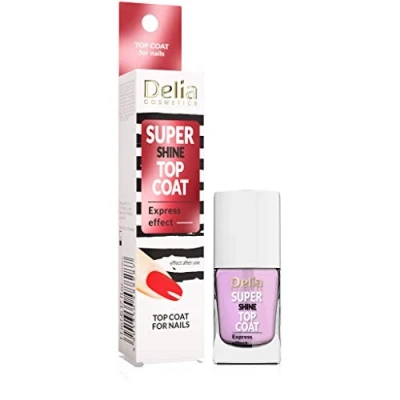 Abbildung von Delia Cosmetics Super Shine Top Coat Glänzende, glatte Nägel Stärkende &amp; schützende Nagelplatte Acai Beeren Öl Schnell trocknend 11 ml