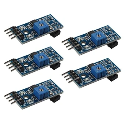 Abbildung von HALJIA TCRT5000 Infrarot Reflexions Sensormodul zur Hindernisvermeidung von Hindernissen, kompatibel mit Arduino, 5 Stück