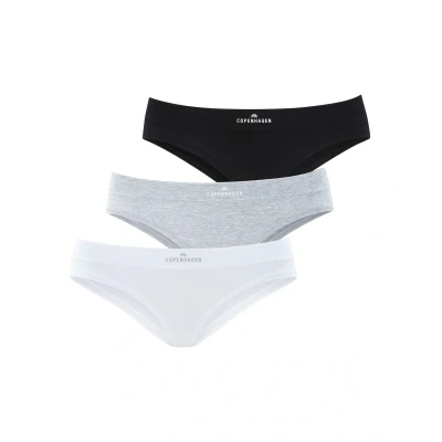 Abbildung von Copenhagen Studios 3 PACK Slip, Damen, Größe: XS, Black/white/mottled grey