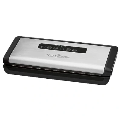 Abbildung von Profi Cook PC VK 1146 vollautomatisches Edelstahl Vakuumiergerät inkl. elektronischem Sensor Touch Bedienfeld, Schwarz/Edelstahl, 2