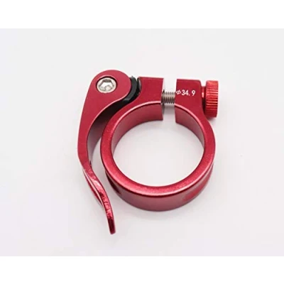 Abbildung von Alu Fahrrad Sattelklemme mit Schnellspanner saddle clamp 34,9 mm (Rot)