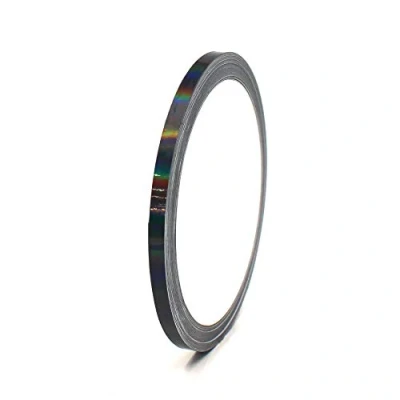 Abbildung von (0,79/m) 10 Meter Hologramm Zierstreifen Basteln Möbel Auto Motorrad Modellbau Deko Dekorstreifen Klebestreifen selbstklebend DIY (Hologramm Schwarz, 5mm Breite)