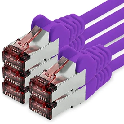 Abbildung von 1CONN Cat6 Netzwerkkabel 5 X 2m violet Ethernetkabel Lankabel Lan Netzwerk Kabel Sftp Pimf Patchkabel 1000 Mbit s