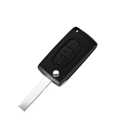 Abbildung von Schlüssel für Citroen C3 Picasso C5 Peugeot Expert 207 307 308 407 308SW 207SW 308CC 307CC CE0523 3 Tasten Klinge mit Nut Modell ohne Batterie Schlitz Fernbedienung