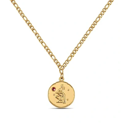 Abbildung von GD GOOD.designs Sternzeichen Kette Wassermann Gold mit Geburtsstein für Damen 18K vergoldete Halskette Zodiac Anhänger