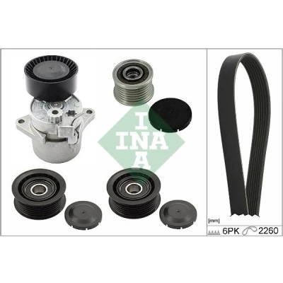 Abbildung von INA 529 0115 23 Keilrippenriemensatz mit Freilaufriemenscheibe MERCEDES BENZ: CLK Coupe, C Class Saloon, T modell