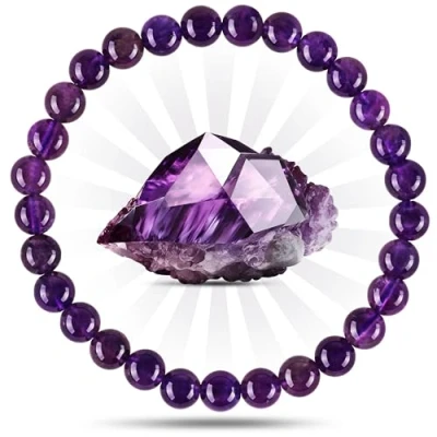 Abbildung von PURAJA Edelstein Armband aus echtem Naturstein: Rosenquarz 6mm Kugelarmband hochwertigen Mineralien