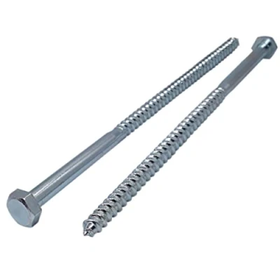 Abbildung von Marcopol (12 Stück) DIN 571 Verzinkter Stahl Sechskant Holzschrauben M10 x 300 mm, Sechskantschraube, Schlüsselbolzen, Sechskant, Schienenschrauben (12, mm), silber