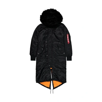 Abbildung von Alpha Industries Damen Long Fishtail Wmn Winterjacke, Black, XL