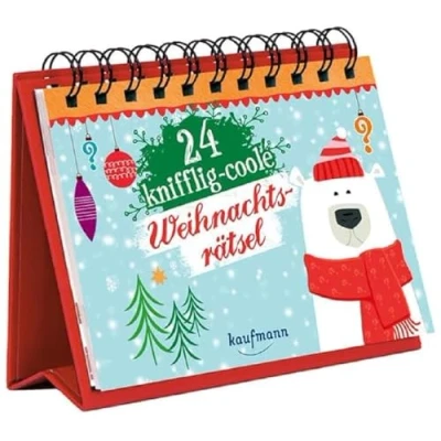 Abbildung von 24 knifflig coole Weihnachtsrätsel: Der Rätseladventskalender (Adventskalender für Erwachsene: Aufstell Buch mit Rätseln)