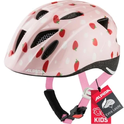 Abbildung von ALPINA XIMO Leichter, Sicherer &amp; Bruchfester Fahrradhelm Mit Optionalen LED Licht Für Kinder, Strawberry Rose Gloss, 47 51 cm