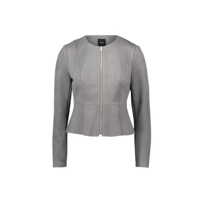Abbildung von zero Kunstlederjacke, Damen, Größe: 34, Steel gray