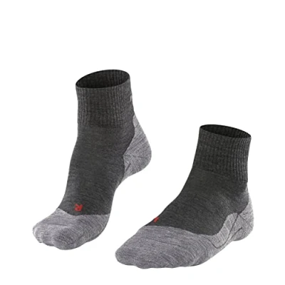 Abbildung von FALKE Herren Wandersocken TK5 Wander Short M SSO Wolle antiblasen dünn 1 Paar, Grau (Asphalt Melange 3180), 39 41