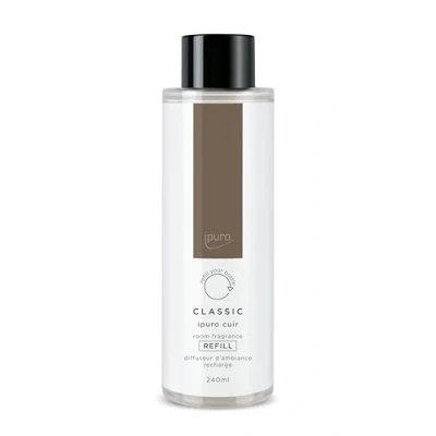 Abbildung von ipuro Classic Raumduft Nachfüllflasche CUIR 240ml Raumerfrischer mit Zitrusnoten, Vanille, Leder &amp; dunklen Hölzer Duft Nachfüller für Diffuser + Stäbchen Lufterfrischer Refill