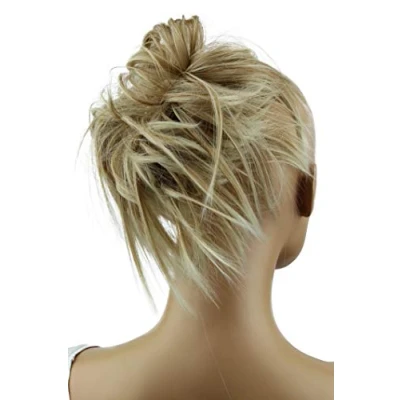 Abbildung von CAISHA Jumbo Haarteil Haargummi Dutt Flora Hochsteckfrisuren Brautfrisuren Natürlich Gewellt Unordentlich DM17cm Blond Mix G13F