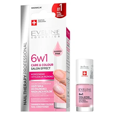 Abbildung von Eveline Cosmetics Nail Therapy Professional Konzentrierte Nagelspülung Schimmerndes Rosa, 5ml Angereichert mit Colour&amp;Double Strong Komplex für genährte und gestärkte Nägel