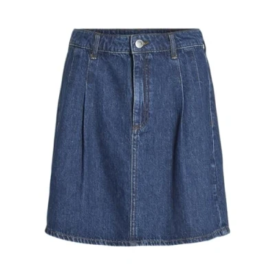 Abbildung von VILA Vinim Short Skirt Jeansrock, Damen, Größe: 36, Dark blue denim