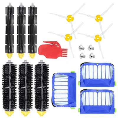 Abbildung von DingGreat Ersatzteile von Flexible Schlagbürste &amp; Borstenbürste Seitenbürsten Filter für iRobot Roomba 600 Serie 650 620 651 621 615 625 630 631 653 655 660 670 680