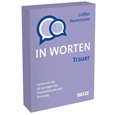 Abbildung von Trauer in Worten: Kartenset Mit 99 Aussagen für Psychotherapie und Beratung. 8 seitigem Booklet im Stülpkarton, Kartenformat 5,9 x 9,2 cm. (Beltz Therapiekarten)
