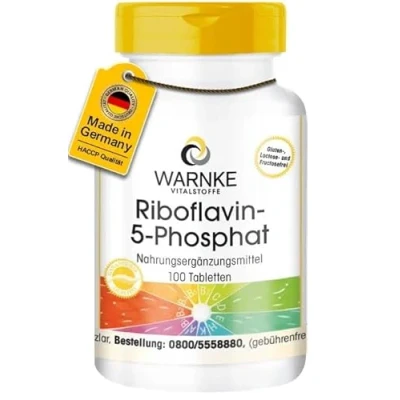 Abbildung von Riboflavin 5 Phosphat Vitamin B2 100 Tabletten vegan aktives Warnke Vitalstoffe Deutsche Apothekenqualität