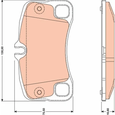 Abbildung von TRW GDB1792 Bremsbelagsatz für Verschleißwarnanzeiger vorbereitet PORSCHE: 911 Convertible, Coupe