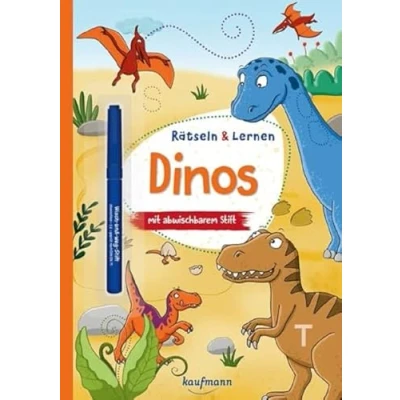 Abbildung von Rätseln &amp; Lernen Dinos: mit abwischbarem Stift (Übungen für die Vorschule: Stift)