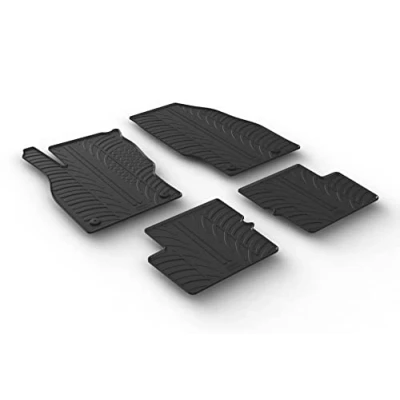 Abbildung von Gledring 0092 Fußmattensatz Gummi vorne und hinten 4 schwarz 750mm 550mm OPEL: Corsa E Hatchback
