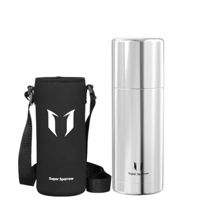 Abbildung von Super Sparrow Trinkflasche Edelstahl Thermoskanne 750ml BPA Frei Thermosflasche Isolierflasche Auslaufsicherer Deckel Fungiert als Trinkbecher