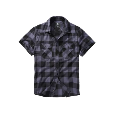 Abbildung von Brandit Checkshirthalfsleeve Hemd, Herren, Größe: 5XL, Blackgrey