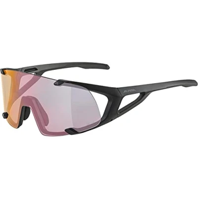 Abbildung von ALPINA HAWKEYE S QV Selbsttönende, Bruchfeste &amp; Beschlagfreie Sport Fahrradbrille Mit 100% UV Schutz Für Erwachsene, black matt, One Size
