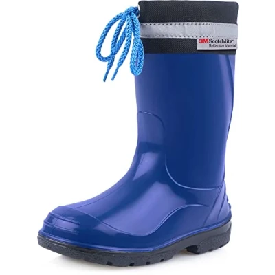 Abbildung von Ladeheid Kinder Gummistiefel mit Stulpe Regenstiefel für Jungen und Mädchen LA 972 (Blau/Schwarz, 22 EU)