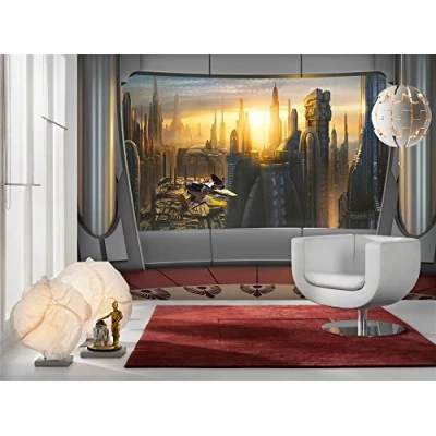 Abbildung von Komar Fototapete STAR WARS CORUSCANT VIEW 368 x 254 cm Tapete, Wand, Dekoration, Wandbelag, Wandbild, Wanddeko, Sonnenuntergang, Wolkenkratzer 8 483