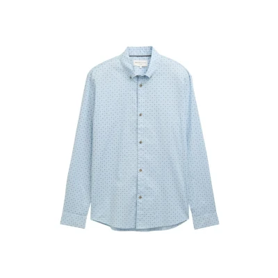 Abbildung von TOM Tailor Denim Printed Hemd, Herren, Größe: Small, Light blue navy minimal design
